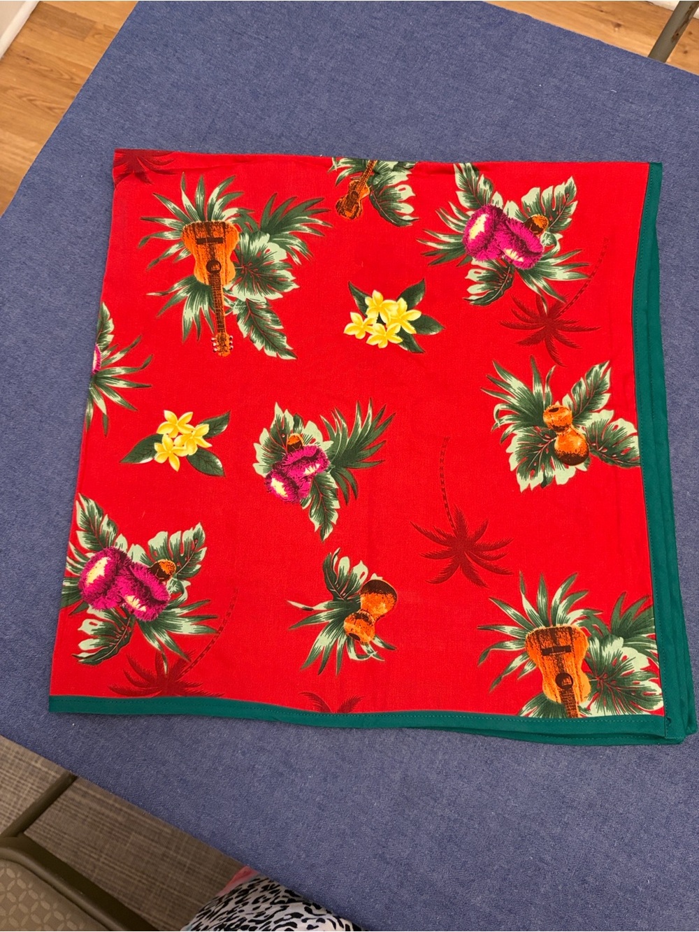 Tropical Red Floral Accent Throw - Unbranded